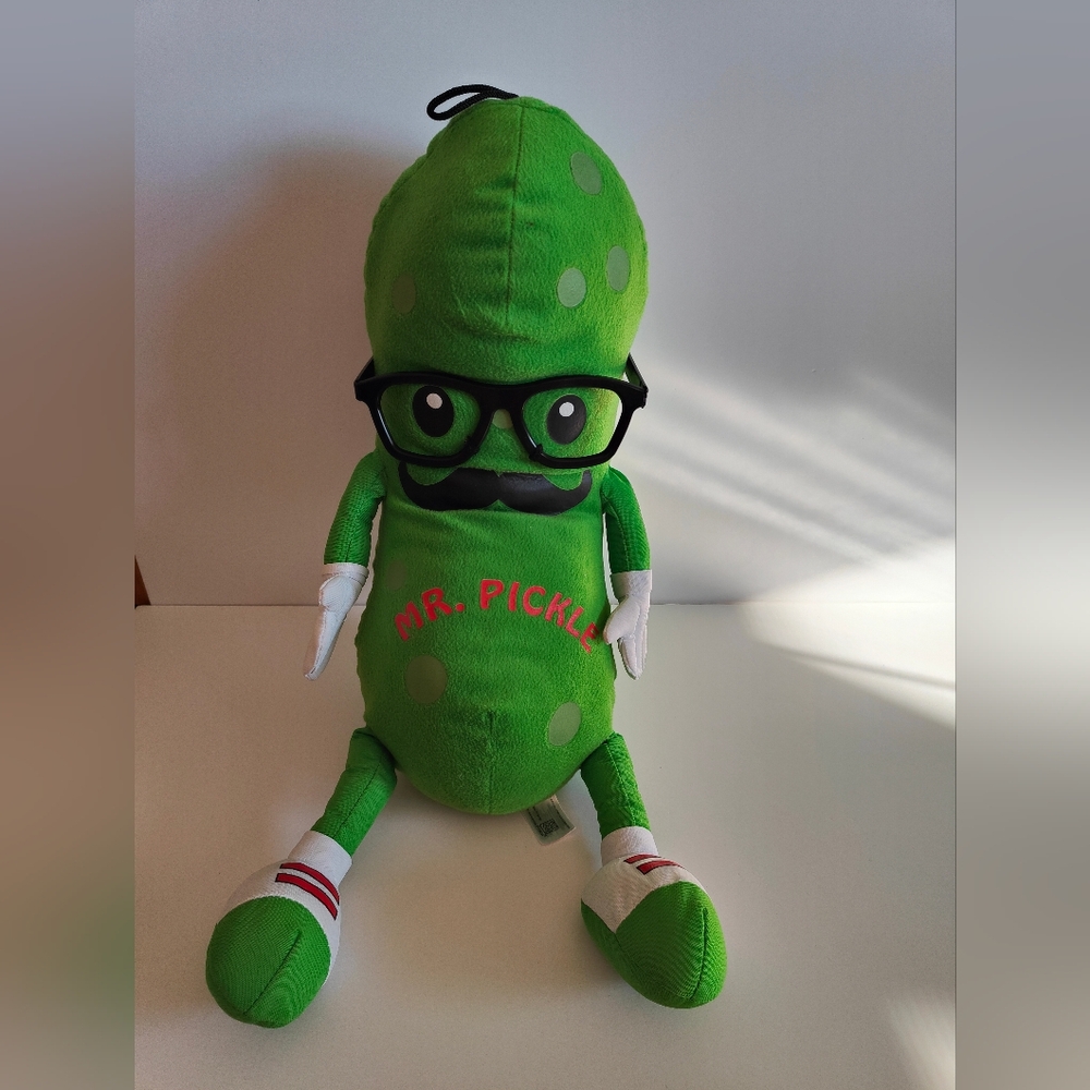 Jumbo Fiesta Mr. Pickle Green Plush Stuffed Toy with Glasses